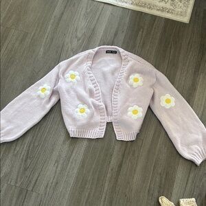 SHEIN Pastel Purple Floral Cardigan